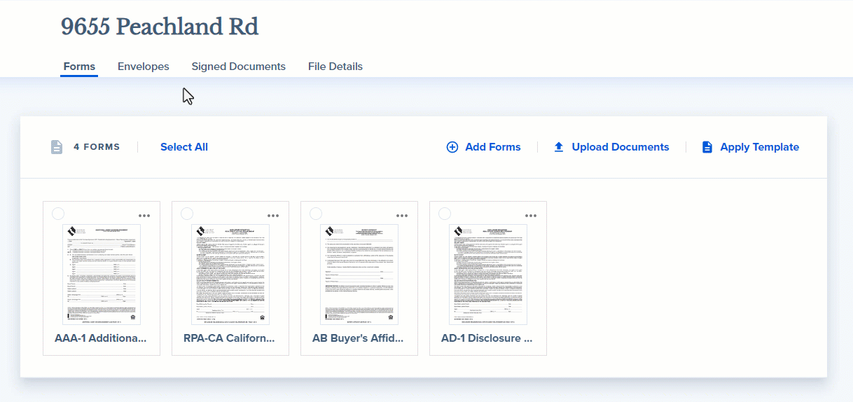 Selecting Forms – SkySlope Support